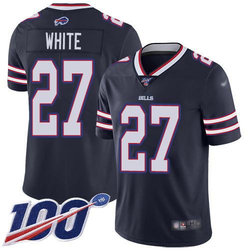 Men Buffalo Bills #27 Tre Davious White Limited Navy Blue Inverted Legend 100th Season NFL Jersey